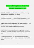 Defensive Driving School Study Guide  &lpar;2022&sol;2023&rpar; verified 