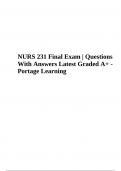 NURS 231 Final Exam | Questions With Answers Latest Graded A+ - Portage Learning