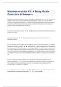 Macroeconomics C719 Study Guide 154 Questions & Answers