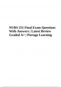 NURS 251 Final Exam Questions With Answers | Latest Review Graded A+ | Portage Learning