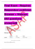 Final Exam - Requires Respondus LockDown Browser &plus; Webcam &num;All questions answered&num;