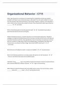 Organizational Behavior Bundled Questions