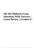 NR 503 Midterm Exam Questions With Answers | Latest Review | Graded A+