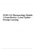 NURS 251 Pharmacology Module 1 Exam Review | Latest Update - Portage Learning