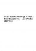 NURS 251 Pharmacology Module 3 Final Exam Review | Latest Update 2023/2024