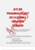 ATI Pharmacology Proctored Exam 2019 ATI RN PHARMACOLOGY 2019 FORM C QUESTIONS WITH COMPLETE ANSWERS 