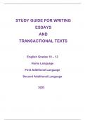 Essay Writing and Writing transactionals