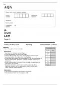 AQA A level LAW Paper 1 and 2 MAY 2023 QUESTION PAPERS