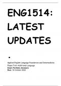 Applied English Language Foundation and Intermediate Phase First Additional Language Exam Portfolio Answers