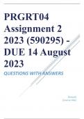 PRGRT04 Assignment 2 2023 &lpar;590295&rpar; - DUE 14 August 2023