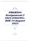 PRGRT04 Assignment 2 2023 &lpar;590295&rpar; - DUE 14 August 2023