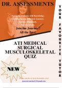 ATI MEDICAL SURGICALMUSCULOSKELETAL QUIZ Questions and Answers by DR.A