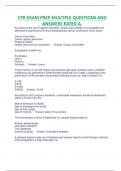 CTR EXAM PREP MULTIPLE QUESTIONS AND  ANSWERS RATED A&period;