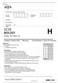 AQA GCSE BIOLOGY Higher Tier Paper 1H MAY 2023 QUESTION PAPER