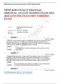 NRNP 6640-4 Week 11 Final Exam ORIGINAL  AUGUST SESSION EXAM 2023-2024 GENUINE EXAM 100%VERIFIED EXAM