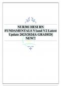 NUR301 HESI RN FUNDAMENTALS V1 and V2 Latest Update 2023/2024|A GRADED| NEW!!
