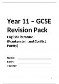 Literature Revision Pack-Frankenstein and Conflict
