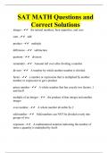 SAT MATH Questions and Correct Solutions