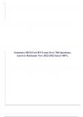 Summary HESI Exit RN Exam Over 700 Questions&comma; Answers Rationale New 2022&sol;2023 latest 100&percnt;&period;