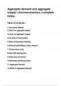 Comprehensive Study Notes on Aggregate Demand and Aggregate Supply in Macroeconomics