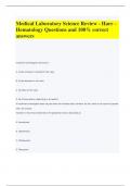Medical Laboratory Science Review - Harr – Hematology Questions and 100% correct answers