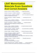 LSAT Memorization Materials Exam Questions And Correct Answers