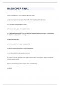 HAZWOPER FINAL EXAM 2023 WITH 100&percnt; CORRECT ANSWERS