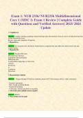 Exam 1: NUR 2356/ NUR2356 Multidimensional Care 1 (MDC 1) Exam 1 Review | Complete Guide with Questions and Verified Answers| 2023/ 2024 Update