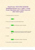 Final Exam: NUR 2356/ NUR2356 Multidimensional Care 1 (MDC 1) Final Exam | Questions and Verified Answers| 2023/ 2024 Update