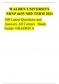 NRNP6635 / NRNP 6635 (Latest 2023 / 2024): Midterm Exam - Psychopathology and Diagnostic Reasoning – Walden