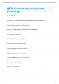 HESI A2 Vocabulary and General Knowledge &vert; 211 Questions with 100 &percnt; correct Answers &vert; verified
