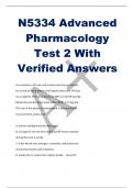 Advanced  Pharmacology Test 2 With  Verified Answers N5334 Advanced  Pharmacology Test 2 With  Verified Answers