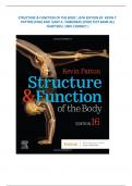 STRUCTURE & FUNCTION OF THE BODY, 16TH EDITION BY  KEVIN T. PATTON (PHD) AND  GARY A. THIBODEAU (PHD) TEST BANK ALL CHAPTERS ( 100% CORRECT )
