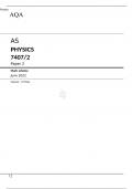AQA AS PHYSICS 7407/2 Paper 2 Mark scheme June 2022