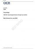 A LEVEL GCE  Psychology  H567/02: Psychological themes through core studies   Marking Scheme for June 2022
