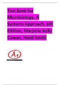 TEST BANK FOR MICROBIOLOGY, A SYSTEMS APPROACH, 6TH EDITION, MARJORIE KELLY COWAN, HEIDI SMITH