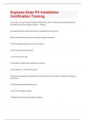 Enphase Solar PV Installation Certification Training &vert; 147 Questions with 100 &percnt; correct Answers &vert; verified