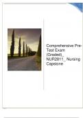 Comprehensive Pre-Test Exam (Graded)  NUR2811 Nursing Capstone 100% correct