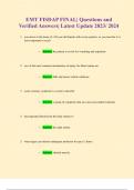 EMT FISDAP FINAL&vert; Questions and Verified Answers&vert; Latest Update 2023&sol; 2024