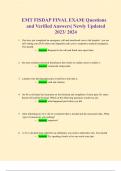 EMT FISDAP FINAL EXAM&vert; Questions and Verified Answers&vert; Newly Updated 2023&sol; 2024