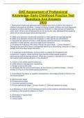 OAE Assessment of Professional  Knowledge- Early Childhood Practice Test Questions And Answers  2023
