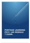 PORTAGE LEARNING PSYC 140 MODULE 7 EXAM