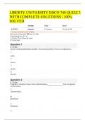 LIBERTY UNIVERSITY EDCO 740 QUIZZ 3 WITH COMPLETE SOLUTIONS &vert; 100&percnt; SOLVED