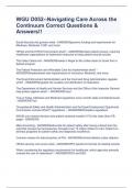 WGU D052--Navigating Care Across the Continuum Correct Questions & Answers&excl;&excl;