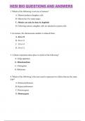 HESI BIO QUESTIONS AND ANSWERS