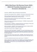WGU BioChem OA Review Exam 2023-2024 All Possible Questions and Answers (Graded A)