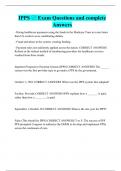 IPPS  Exam Questions and complete Answers