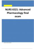 NURSS 6521: Advanced Pharmacology Final Exam with 100% Verified Solutions (Graded A)