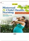 Maternal and Child Health Nursing-Care of the Childbearing and Childrearing Family 8Ed.by JoAnne Silbert-Flagg , Adele Pillitteri - Latest, Complete & Elaborated - |Test Bank 