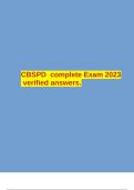 CBSPD complete Exam 2023 verified answers&period;